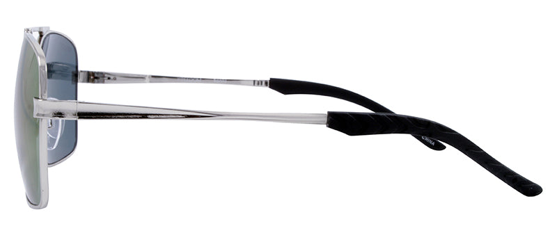 Gloss Silver / Black Rubber Tip / Smoke + Real Purple Revo Mirror