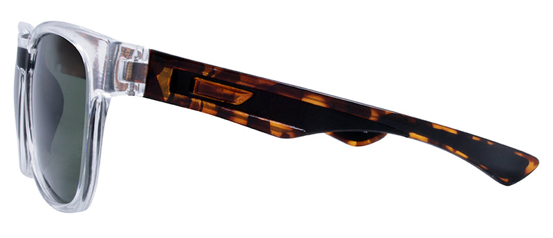 Gloss Crystal + Gloss Demi / Black Rubber Temple Tip / Green