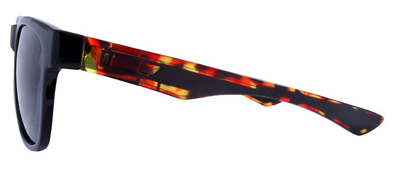 Gloss Black + Gloss Demi / Black Rubber Temple Tip / Smoke