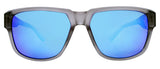 Matte Trans. Light Grey / Black Paint Temple / Smoke + Real Blue Revo Mirror