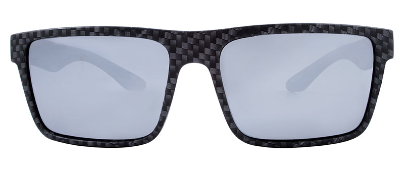 Carbon Fiber Print + Black Temple / Smoke + Silver Mirror