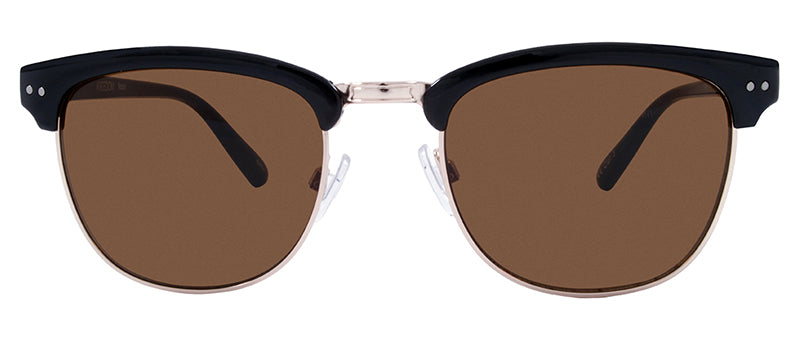 Gloss Black / Gold Metal Frame / Gloss Black Temple / Brown