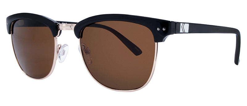 Gloss Black / Gold Metal Frame / Gloss Black Temple / Brown