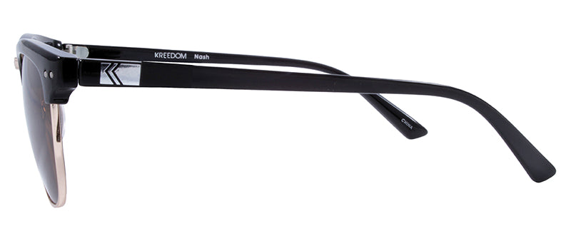 Gloss Black / Gold Metal Frame / Gloss Black Temple / Brown