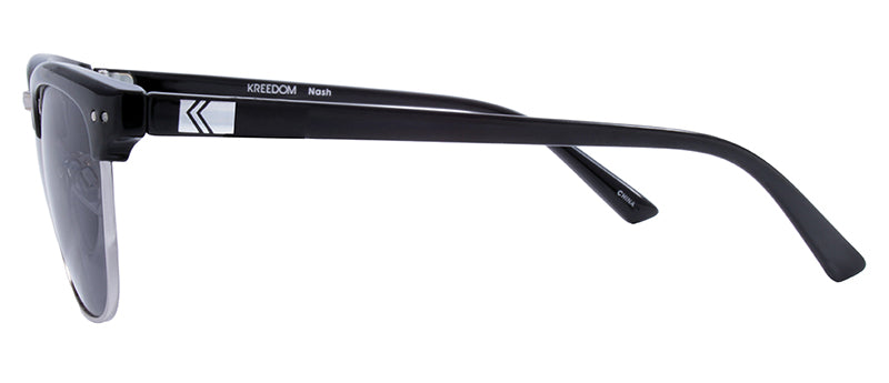 Gloss Black / Silver Metal Frame / Gloss Black Temple / Smoke
