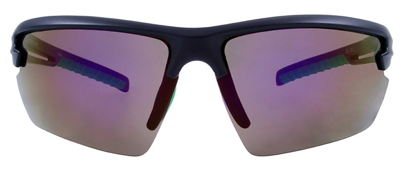 Matte Black + Green Rubber / Smoke + Purple Green Mirror