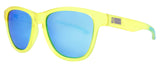 Matte Crystal Yellow + Light Blue Temple / Smoke + Blue White Revo Mirror