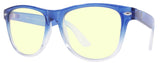 Gloss Crystal Light Blue fade to Clear - Lens: Blue Light - Temple Logo: Silver