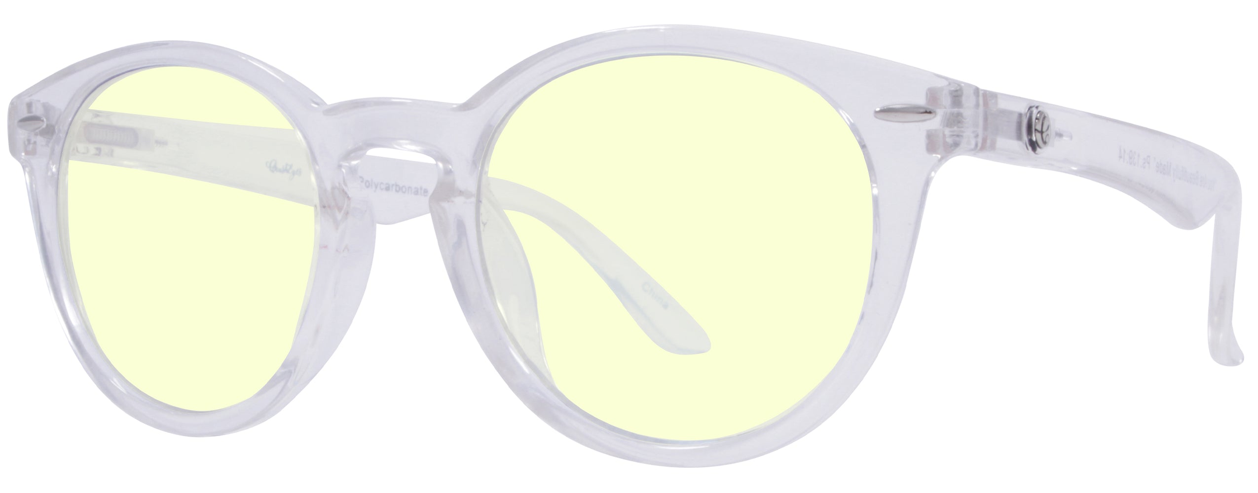 Gloss Crystal - Lens: Blue Light - Temple Logo: Silver