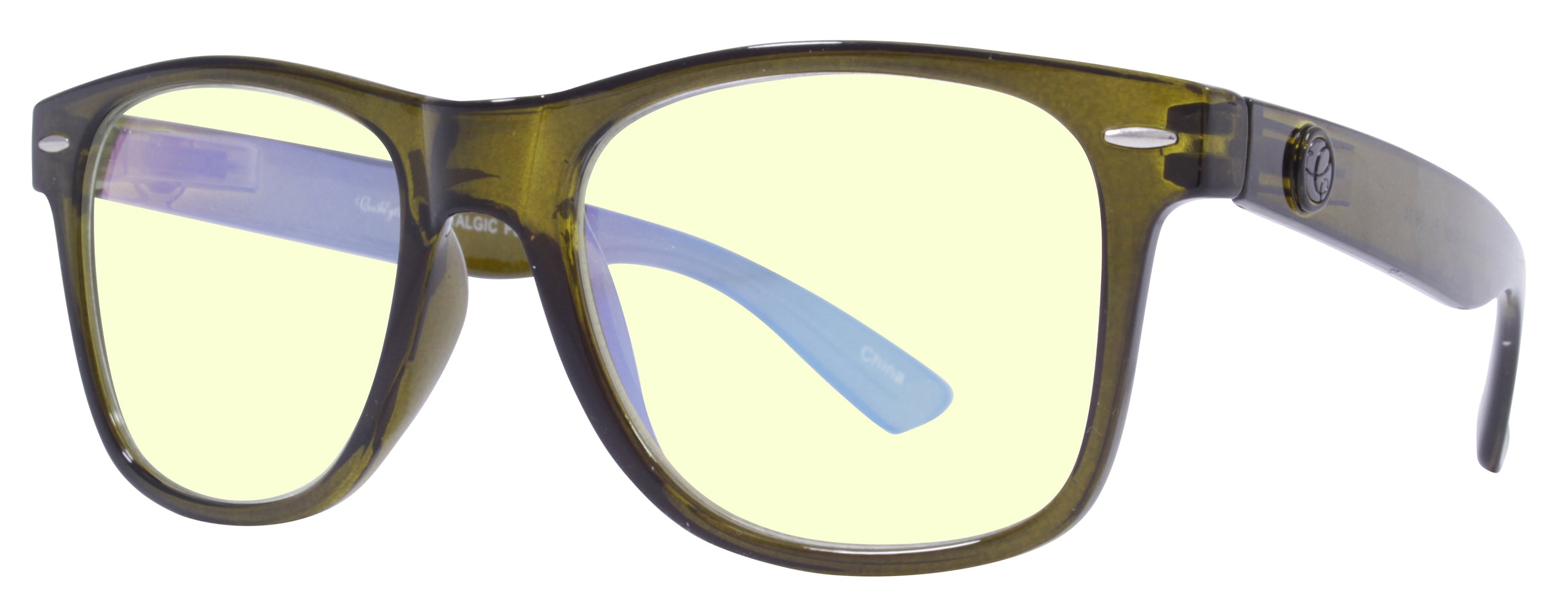 Gloss Crystal Khaki - Lens: Blue Light - Temple Logo: Gunmetal..