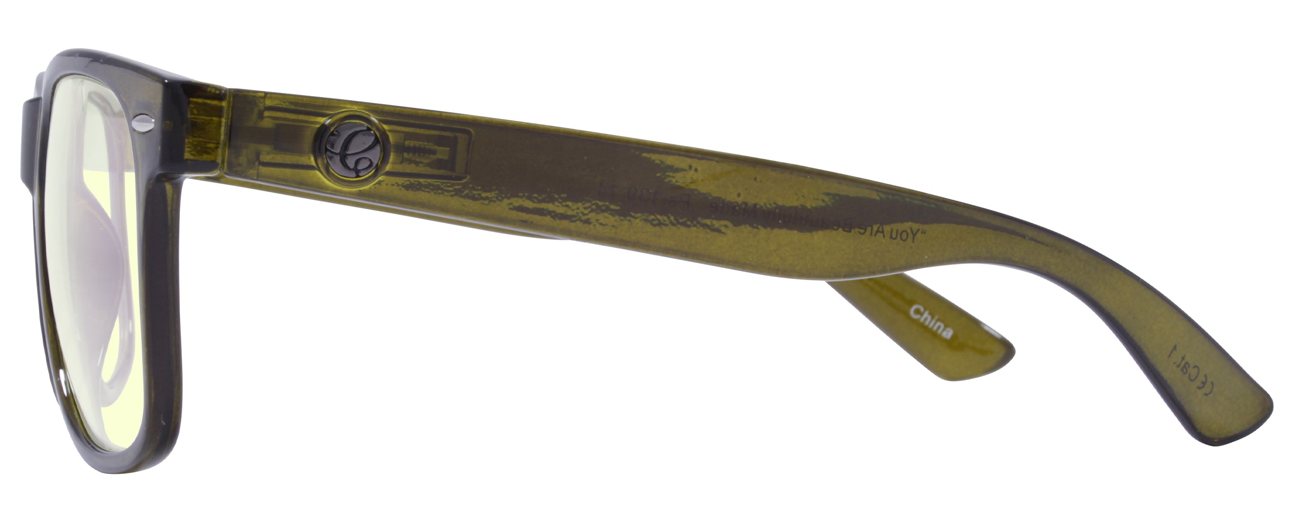 Gloss Crystal Khaki - Lens: Blue Light - Temple Logo: Gunmetal..