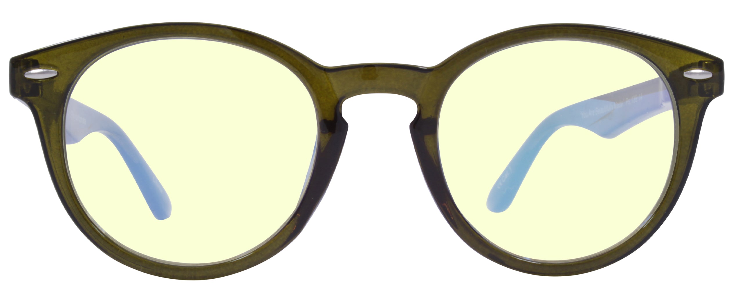 Gloss Crystal Olive - Lens: Blue Light - Temple Logo: Gunmetal