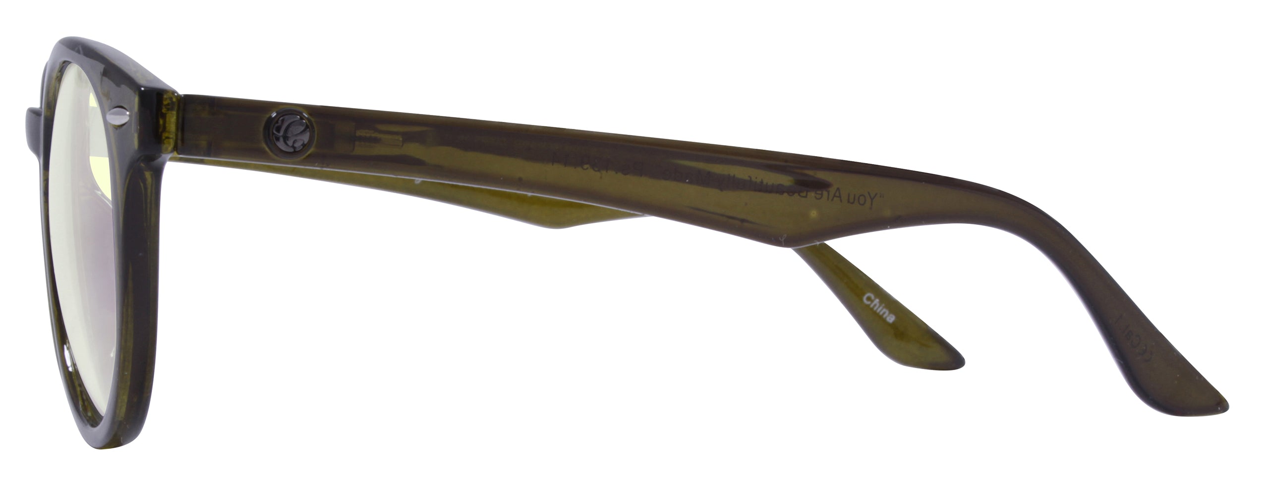 Gloss Crystal Olive - Lens: Blue Light - Temple Logo: Gunmetal
