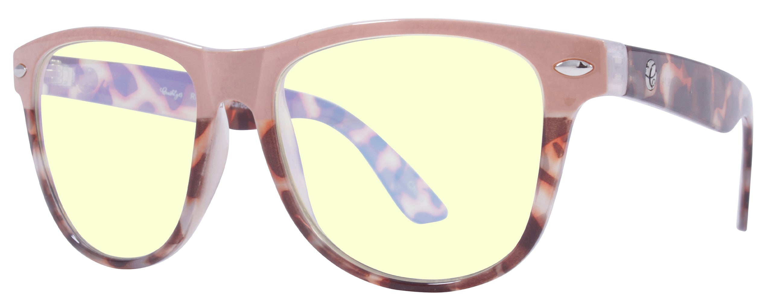 Gloss Nude + Demi Bottom - Lens: Blue Light - Temple Logo: Silver