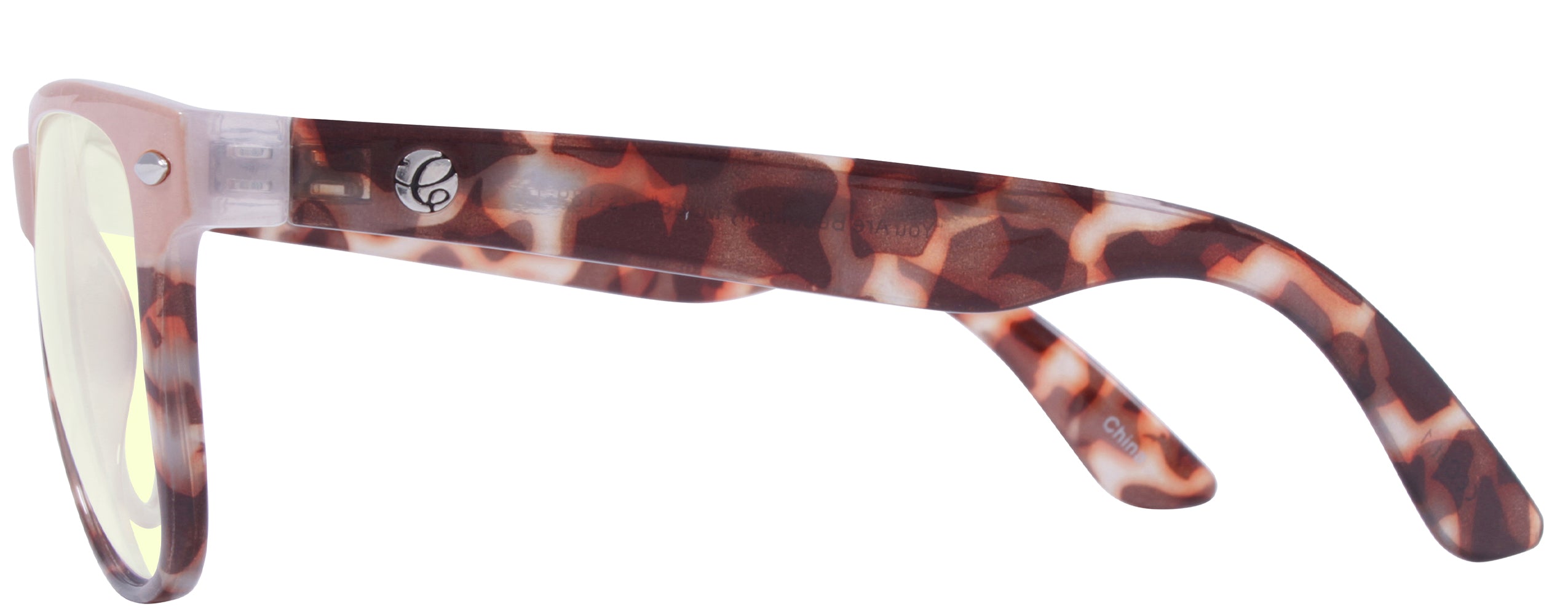 Gloss Nude + Demi Bottom - Lens: Blue Light - Temple Logo: Silver