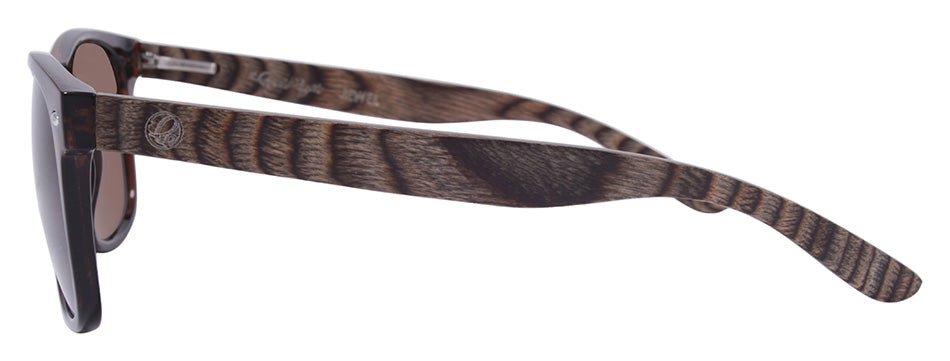 Gloss Dark Crystal Brown + Tan/Brown Wood Temple / Brown