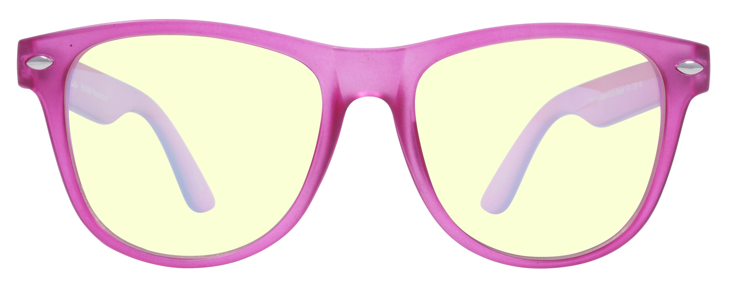 Matte Crystal Fushia - Lens: Blue Light - Temple Logo: Silver